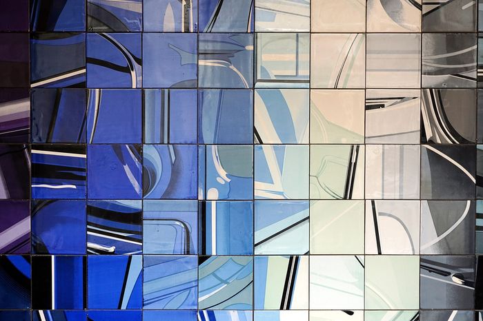 Azulejo panel u Muzeju azuleja: cela ulica u plavom i belom. Panorama grada iz 1700. duga je 23 metra i pokazuje Lisabon pre zemljotresa.