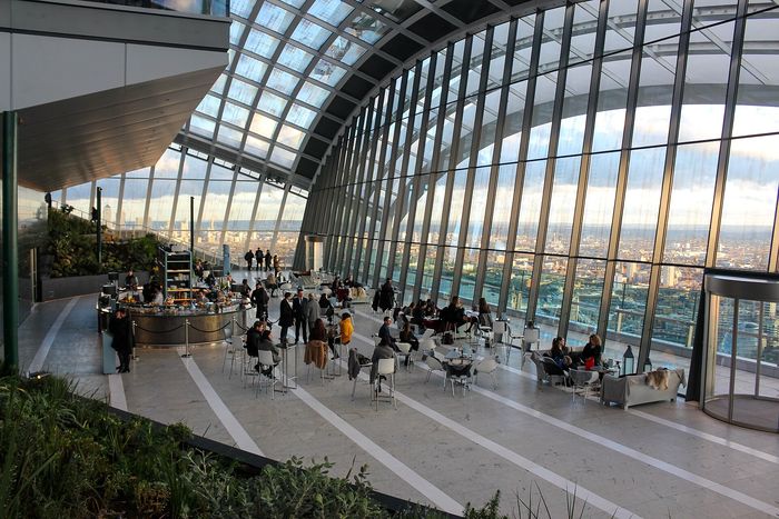 London free and empty: a 35th-floor glasshouse and a sarcophagus